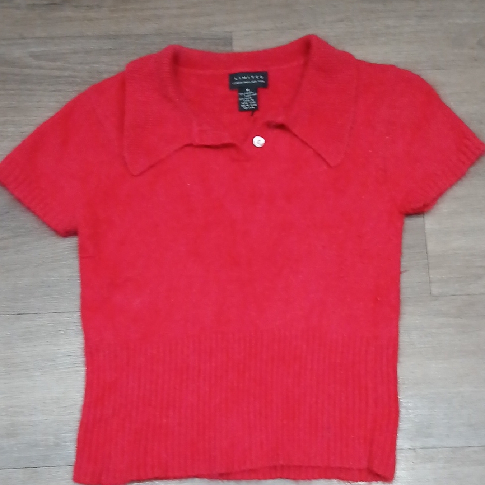 Soft Red Womans short sleeve sweater